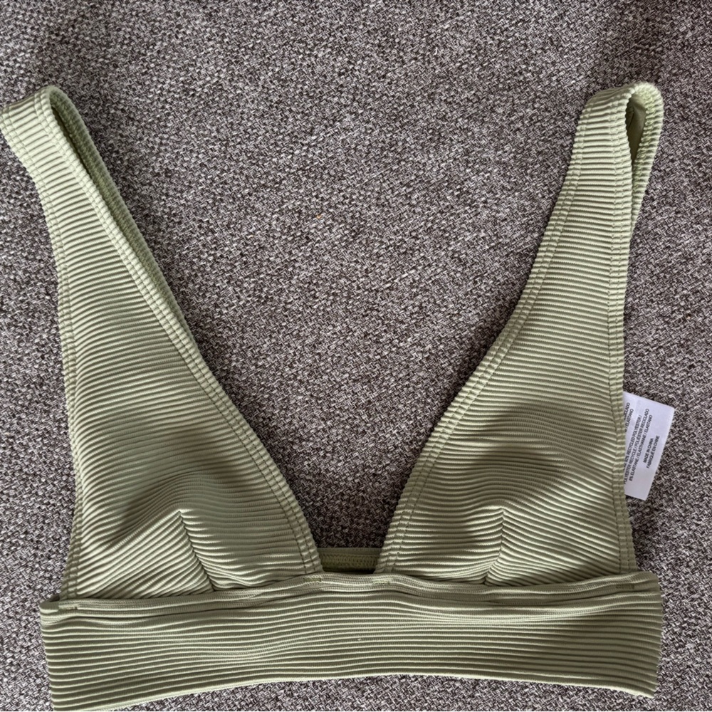 Billabong Sage Green Ribbed Swimsuit top